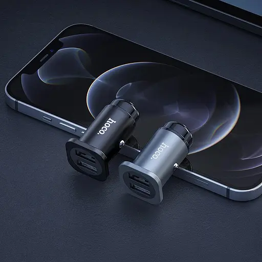 Адаптер автомобильный HOCO Wise road dual port car charger set NZ4 2USB, 4.8A - фото 5