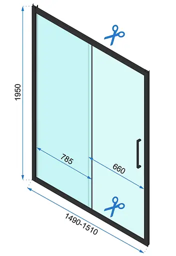 Душова кабіна Rea Rapid Slide 100x150 black REA-K6423 + REA-K6405, Чорний матовий, Універсальна, прозорий - фото 6