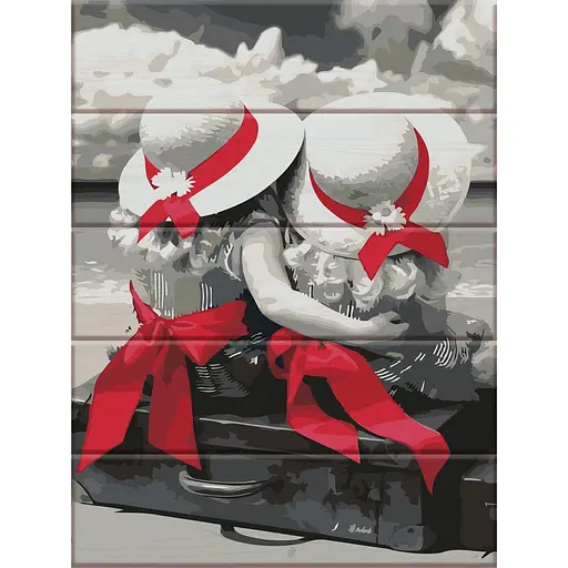 Картина за номерами на дереві Подружки ArtStory 30х40 см кольорова 000169514