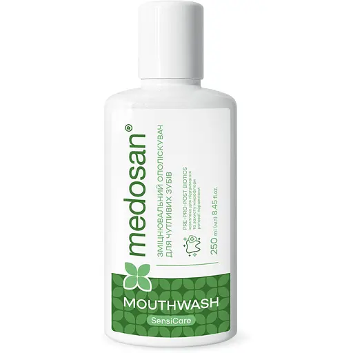 Ополіскувач для рота Medosan SensiCare зміцнювальний для чутливих зубів 250 мл