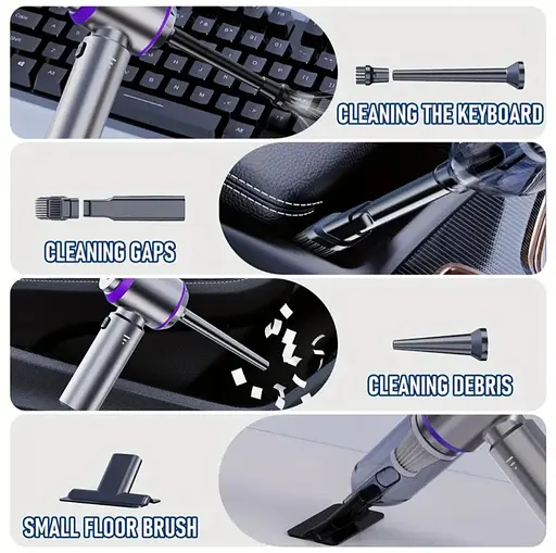 Мощный беспроводной пылесос 3-в-1 с LED подсветкой, 16000 Pa, функция обдува, литиевая батарея 6000 mAh - фото 10