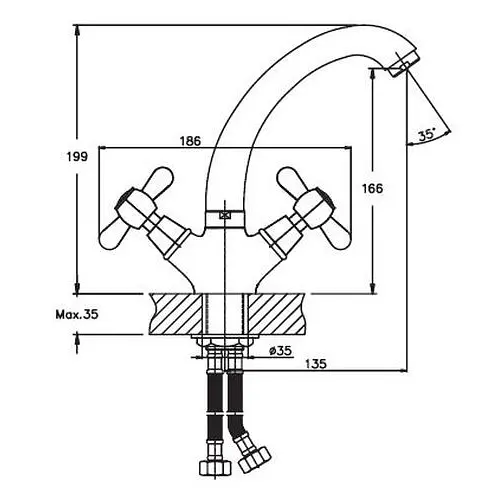 Змішувач для умивальника Haiba DOMINOX 272 HB0081 - фото 2