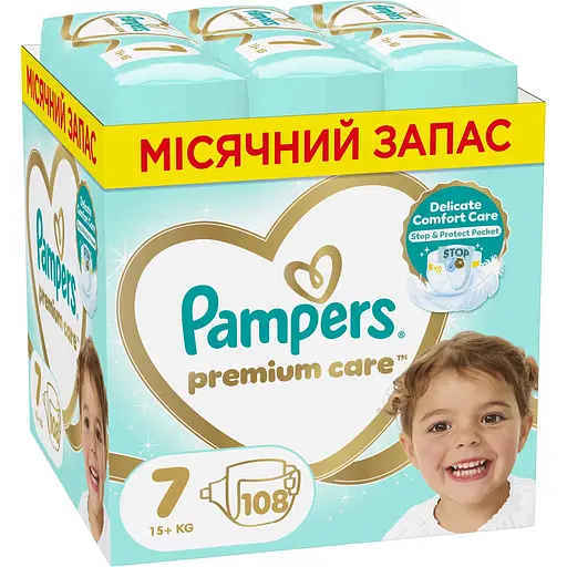 Уцінка. Набір підгузок Pampers Premium Care 7 (15+ кг) 108 шт. - фото 1