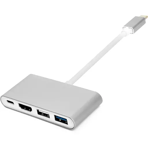 Переходник PowerPlant Type-C(M) - 4*USB 2.0/3.0, HDMI, Type-C(F)