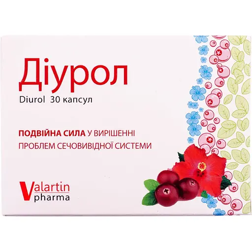 Добавка для профілактики та лікування захворювань сечостатевої системи Valartin Pharma Діурол капсули 30 шт. (5394012)