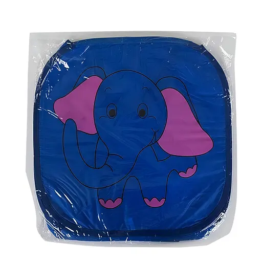 Корзина для игрушек С 36586, складная 45х46 см, синяя с рисунком слоника - фото 2