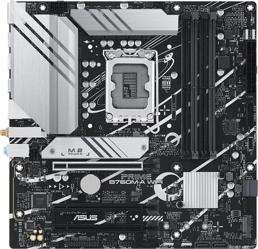 Материнская плата ASUS PRIME B760M-A WIFI (PRIME B760M-A WIFI) (Socket 1700, Intel B760, Micro-ATX) - фото 1