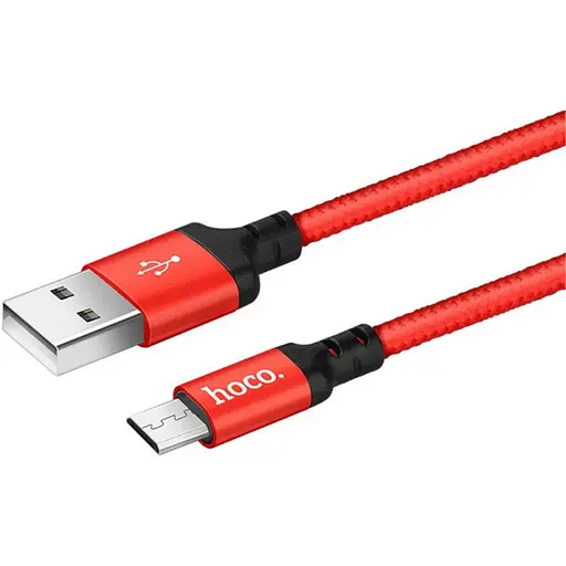 Кабель Hoco X14 Times speed Micro charging cable L-1 м Чорний Червоний