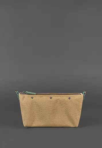 Кожаная женская плетеная сумка Пазл S зеленая Crazy Horse - фото 4