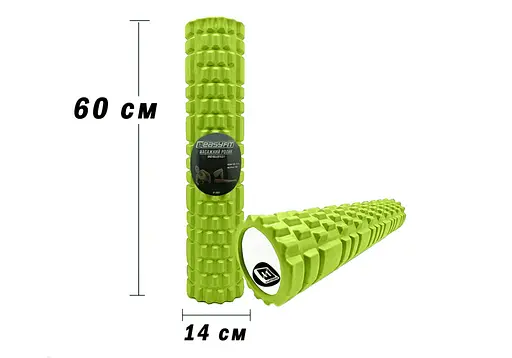 Массажный роллер EasyFit Grid Roller 60 см v.3.1 салатовый (EF-2037-GN) - фото 3