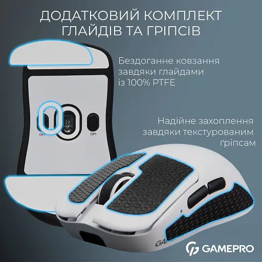 Миша GamePro Asgard Odin 8K Wireless White (GM035W) [140407] - фото 14