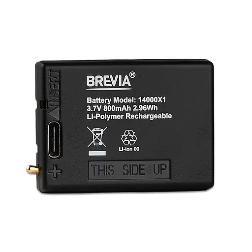 Акумулятор Brevia 3.7V 800mAh Li-polymer з Type-C для налобних ліхтарів(14000X1)
