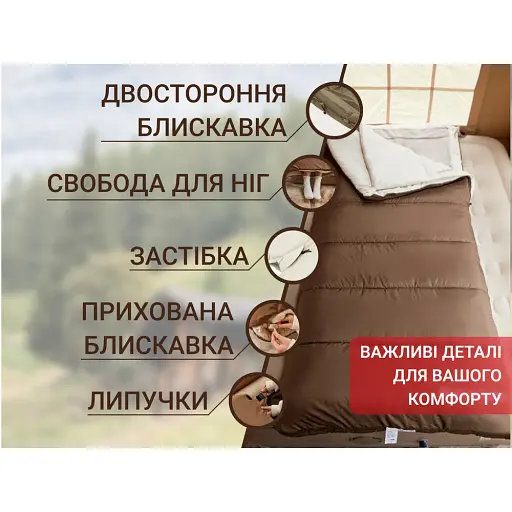Спальный мешок 3 в 1 Naturehike CR450 CNH22SD011 коричневый - фото 9