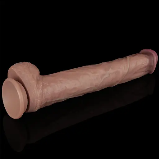 Фалоімітатор Dual-Layered Silicone Nature Cock 14.5'' 37.5 см коричневий - фото 11