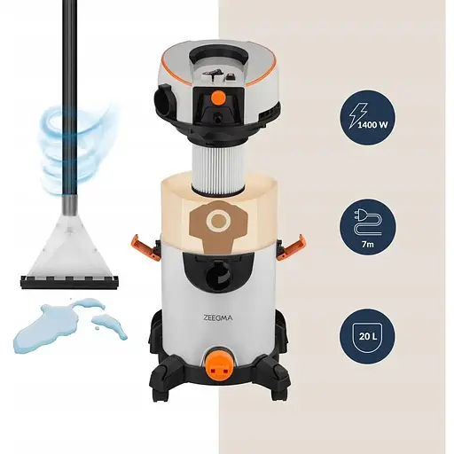 Пилосос Zeegma Zonder Wash Grey багатофункціональний миючий - фото 3