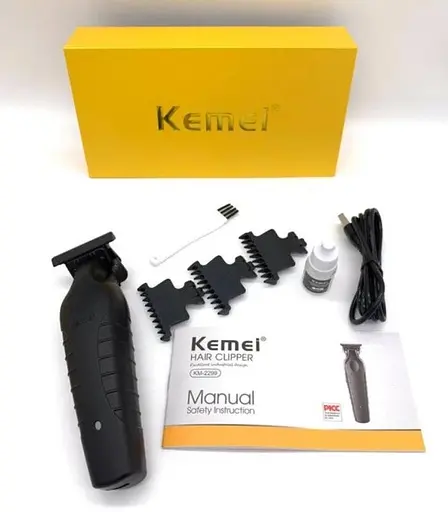 Профессиональная беспроводная машинка 5вт Kemei KM-2299 для стрижки волос и бороды 1200 мАч USB Черный - фото 10