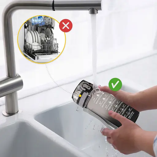 Пляшка для води 4FIZJO спортивна 500 мл 4FJ0627 Grey/Black (P-5905973400725) - фото 4