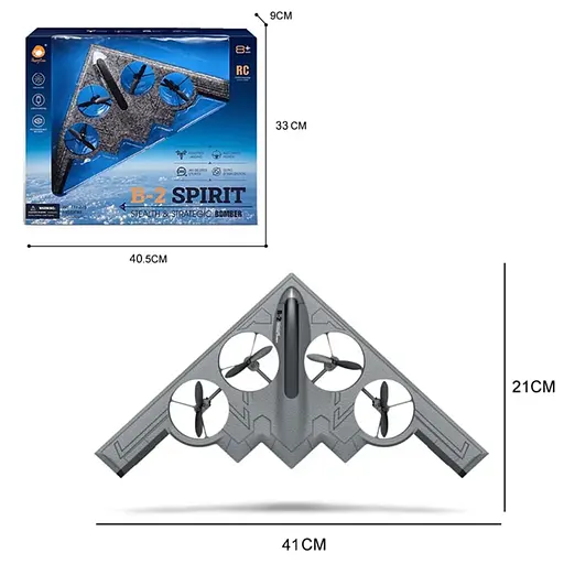 Детский самолет на пульте дистанционного управления B-2 Spirit аккумуляторный 40 см Серый - фото 5
