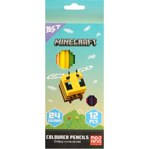 Олівці кольорові Yes Minecraft Spring 12 шт. 24 кольорів (290775)
