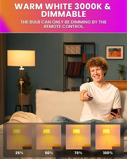 Светодиодные лампы Lamptobe RGBW G9, лампа с регулируемой яркостью G9 мощностью 2 Вт с дистанционным управлением, 12 цветов RGB - фото 6