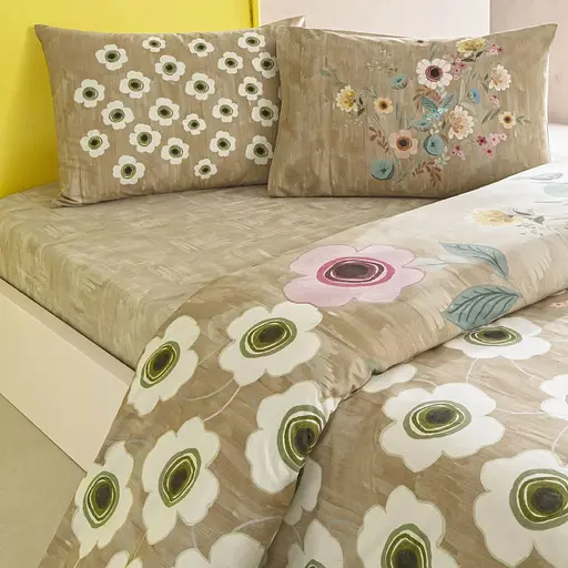 Постільна білизна Blyss Beige Ранфорс / простирадло на резинці Tac pbe0051230 - фото 3