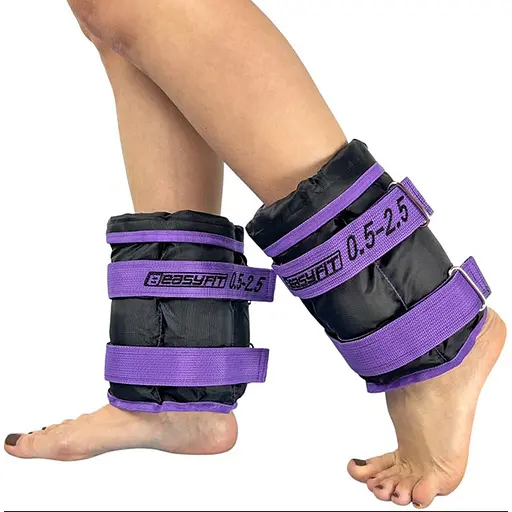 Утяжелители EasyFit 0,5-2,5 кг наборые для ног и рук Черные-фиолетовый (EF-WHT-0,5-2,5-V) - фото 1