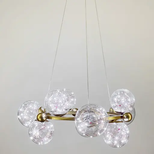 Круглий світильник на 9 плафонів у скандинавському стилі Line.F K 08/9 SGD - фото 4