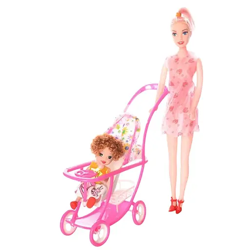 Набор кукол 27 см и 10 см, с коляской (в ассортименте)
