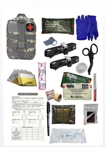 Аптечка укомплектованная №20 Rescue Ready в подсумке с быстрым сбросом Пиксель - фото 1