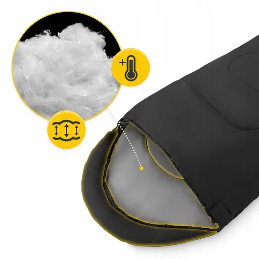 Спальный мешок (спальник) одеяло Mountain Goat Standard 2 в 1 MG0014 8 ...+20°C R Black/Grey (P-5905973400954) - фото 8