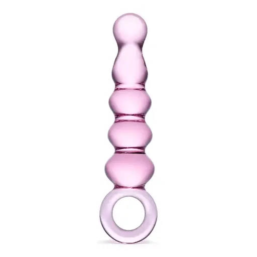 Скляне анальне намисто Glas Quintessence 19 см (рожевий)