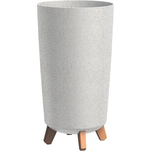Горшок для цветов Prosperplast Gracia Tubus Slim Eco Wood белый (70801-449) - фото 1