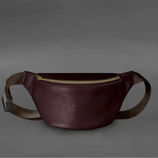 Шкіряна поясна сумка-бананка Kanny бордова - фото 6