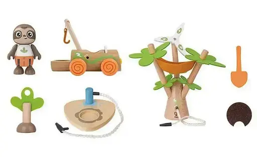 Деревянный развивающий игровой набор Hape Электрокар для посадки деревьев E3417 - фото 8