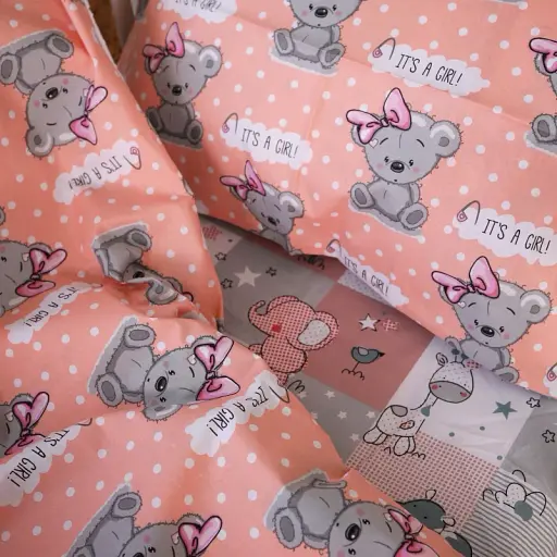 Комплект постельного белья MirSon Бязь 20-0028 Little girl Teddy 160x220 см розовый (2200010266740) - фото 4