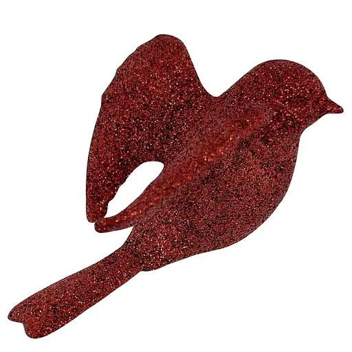 Елочная игрушка MIS LT Птичка 8х6х4 см красный - фото 1