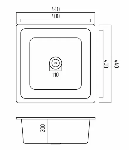 Кухонная мойка Platinum 4040 RUBA (SP000040841) - фото 8