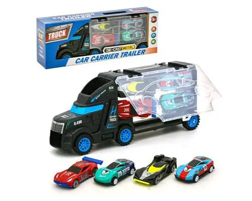 Іграшкова фура Car Carrier Trailer з 5 металевими машинками - фото 1