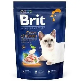 Сухой корм Brit Premium Cat by Nature Indoor для кошек живущих в помещении с курицей 1500 г - фото 1
