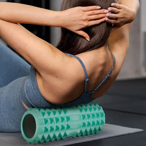 Массажный ролик Gymtek для йоги и фитнеса EVA 33x11см мятный - фото 6