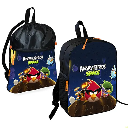 Школьный рюкзак детский Angry Birds + Сумка для обуви спортивной формы рюкзак-мешок мальчику (01916)