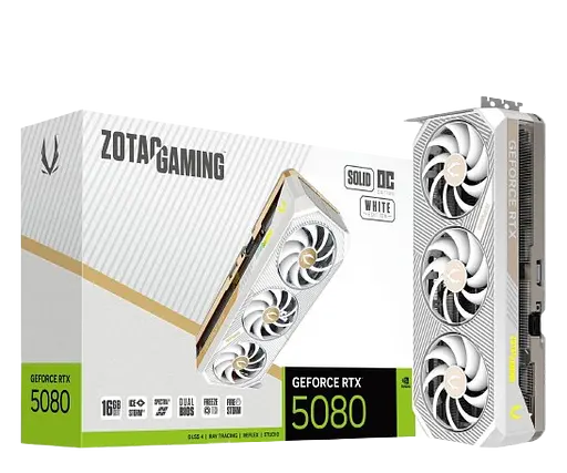 Відеокарта GeForce RTX 5080 16GB Zotac Solid OC White (ZT-B50800Q-10P)