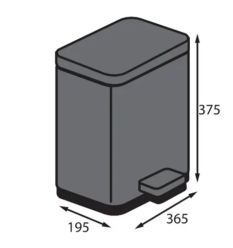 Відро для сміття Koer TC-010315-07 з плавним закриттям прямокутне 15 л графіт (KR5604)  - фото 4