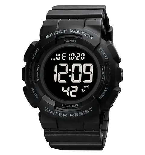 Чоловічий наручний спортивний годинник Skmei 2081 Чорний з чорним