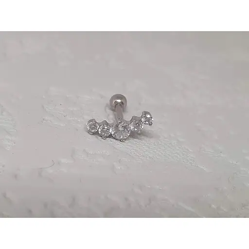 Серебряная серьга для пирсинга хеликса Ирий с фианитами. 40001ШТ - фото 2