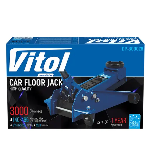 Домкрат гідравлічний підкатний Vitol 3т 140-465 мм 28 кг (DP-300028) - фото 7