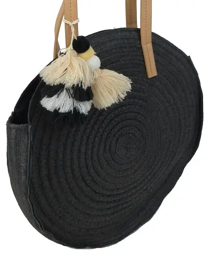 Экологическая соломенная женская плетенная сумка Esmara черная sum0028710 - фото 5