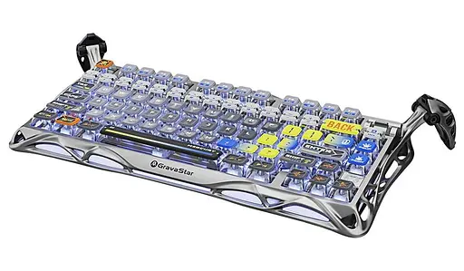 Клавіатура GravaStar Mercury K1 Pro 80keys Kailh Speedy Mint BT/WL/USB RGB Interstellar Silver (GSK1PRO_S_CGRY) - фото 4