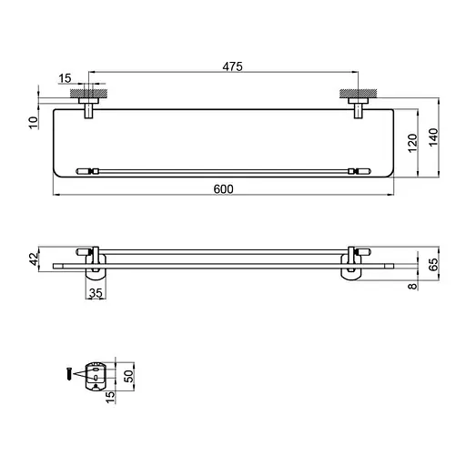 Полиця Qtap Liberty BLM 1153, Чорний матовий - фото 2