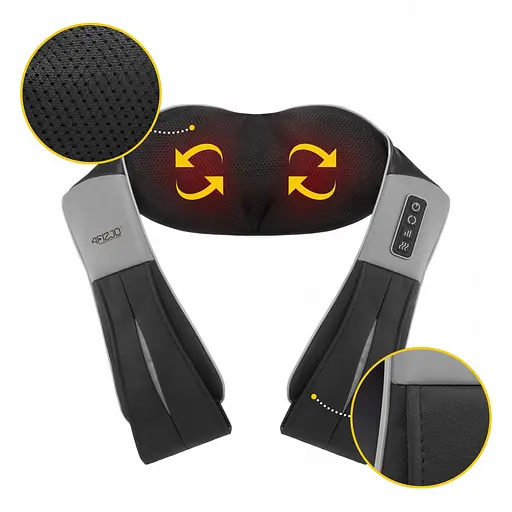 Накидка-массажер 4FIZJO Shiatsu Ultra+ для шеи и спины, аккумуляторная 4FJ0611 Black/Grey (P-5907739319098) - фото 3
